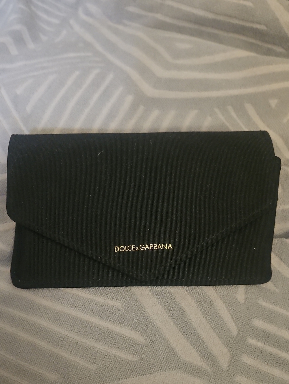 Dolce & Gabbana Black Fabric Sunglasses Case with Gold Logo